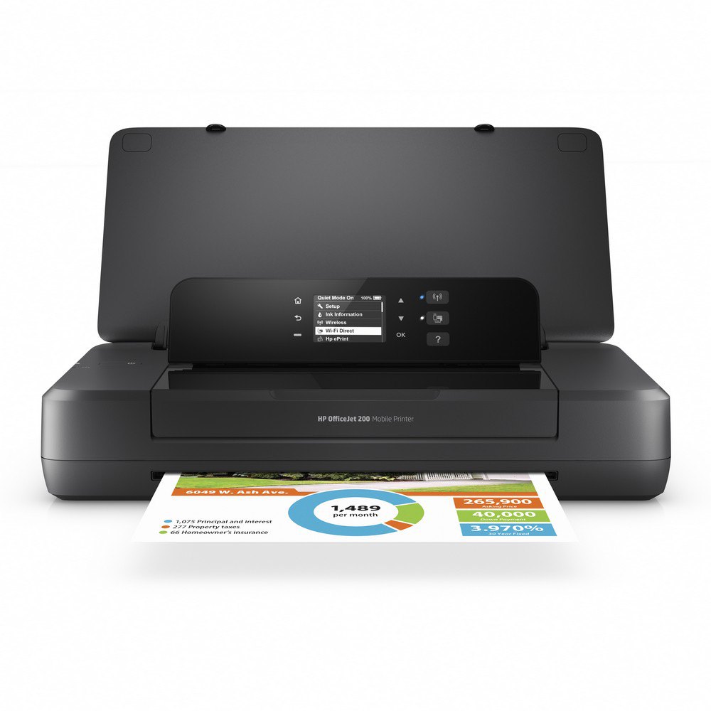 Impresora Portátil A Color Simple Función HP OfficeJet 200 Con Wifi Negra 100V/240V